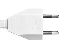 Orno Wtyczka Plokščias kištukas be įžeminimo, 2,5 A, 250 V, baltas polikarbonatas, 50 vnt.