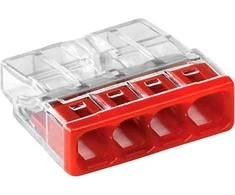 Orno Złączka „Wago“ 4 takelių jungtis, modelis: 2273-204, nuo 0,5 iki 2,50 mm?, 10 vnt.