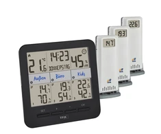 TFA Orų stotelė Bezprzewodowa stacja meteorologiczna ''Klima@Home 2'' su 3 nadajnikami temperatury i wilgotności