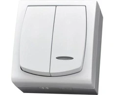 Ospel ŁNH-2NS/00 MADERA Hermetiškas žvakidės jungiklis su apšvietimu IP44 balta ŁNH-2NS/00