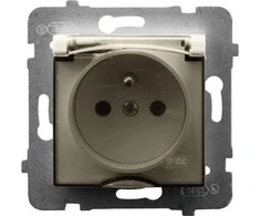 Ospel ARIA Atsparus purslams lizdas su IP44, skaidrus dangtelis, ecru GPH-1UZ/m/27/d