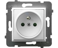 Ospel GP-1UZP/m/00 ARIA Viengubas lizdas su srovės kelio sklendėmis, baltas GP-1UZP/m/00