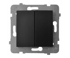 Ospel ŁP-2G/m/33 AS Dviejų grupių žvakidžių jungiklis juodas metalinis ŁP-2G/m/33
