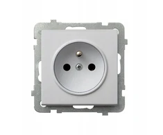 Ospel GP-1RZ/m/75 SONATA Vienvietis lizdas su įžeminimu, matinė balta GP-1RZ/m/75