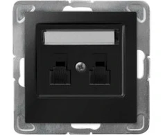 Ospel IMPRESJA Dvigubas nepriklausomas telefono lizdas, juodas metalinis GPT-2YN/m/33