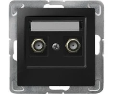 Ospel IMPRESJA F tipo dvigubas antenos lizdas, juodas metalinis GPA-2YF/m/33