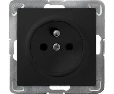 Ospel IMPRESJA Vienvietis lizdas su įžeminimu, juodas metalinis GP-1YZ/m/33