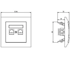 Ospel Kompiuterių lizdai dvigubas RJ45 5E aukso metalo (GPK -2Y / K / m / 28)