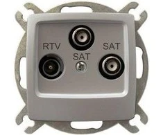 Ospel Karo RTV-SAT antenos lizdas sidabro perlas (GPA-S2S / m / 43)
