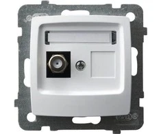 Ospel GPA-1SF/m/00 KARO Lizdas viena F tipo antena balta GPA-1SF/m/00