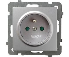 Ospel AS viengulis lizdas su įžeminimu ir sidabrine apertūra (GP-1GZP / m / 18)