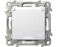 Ospel Ospel Szafir GPH-1ZZ/m/00/w purslų nepraleidžiantis lizdas su IP44 įžeminimu, gaminio spalvos dangtelis: balta