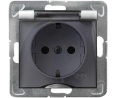 Ospel GPH-1YS/m/00/d IMPRESJA Lizdas atsparus purslams su/u Schuko IP44 skaidrus dangtelis balta GPH-1YS/m/00/d