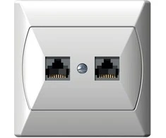 Ospel Kompiuterio lizdas Accent dvivietis RJ45 5E Forex baltas (GPK -2A / F / 00)