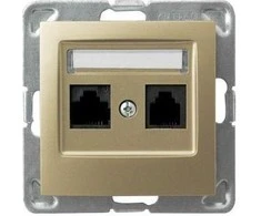 Ospel Kompiuterių lizdai dvigubas RJ45 5E aukso metalo (GPK -2Y / K / m / 28)
