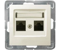 Ospel GPK-2Y/K/m/27 IMPRESJA Dvigubas kompiuterio lizdas RJ45 kat.5e MMC ecrue GPK-2Y/K/m/27