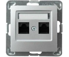 Ospel Kompiuterių lizdai dvigubas RJ45 cat.5E sidabro (GPK -2Y / K / m / 18)