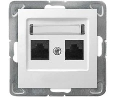 Ospel GPK-2Y/K/m/00 IMPRESJA Dvigubas kompiuterio lizdas RJ45 kat.5e MMC baltas GPK-2Y/K/m/00