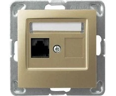 Ospel Kompiuterių lizdai Vieno įspūdžio RJ45 5E aukso metalo (GPK -1Y / K / m / 28)