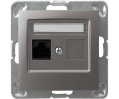 Ospel GPK-1Y/K/m/23 IMPRESJA Vienas kompiuterio lizdas RJ45 kat.5e MMC titanas GPK-1Y/K/m/23