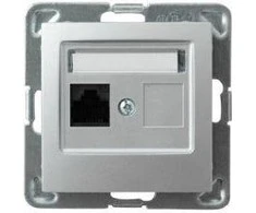 Ospel GPK-1Y/K/m/18 IMPRESJA Vienas kompiuterio lizdas RJ45 kat.5e MMC sidabrinis GPK-1Y/K/m/18