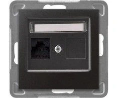 Ospel GPK-1Y/K/m/50 IMPRESJA Vienas kompiuterio lizdas RJ45 kat.5e MMC antracitas GPK-1Y/K/m/50