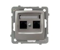 Ospel Kompiuterio lizdas Karo dvivietis RJ45 5E sidabro perlas (GPK-2S / K / m / 43)