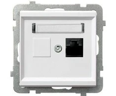Ospel Kompiuterių lizdai Single sonata RJ45 5E balta (GPK-1R / K / m / 00)