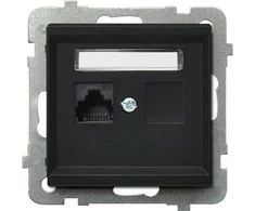 Ospel Kompiuterių lizdai Single sonata RJ45 5E juoda metalo (GPK -1R / K / m / 33)