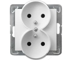 Ospel Impresja GP-2YRAZ/m/00 dvigubas lizdas su įžeminimu Prestige rėmams, baltas