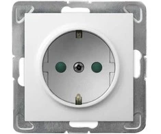 Ospel GP-1YSP/m/00 IMPRESJA Vienvietis lizdas su/su Schuko dangteliu, baltas GP-1YSP/m/00