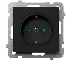 Ospel Socket Sonata vienvietis schuko su langinėmis juodos spalvos (GP-1RSP/m/33)