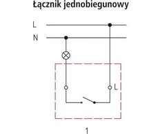 Ospel Jungiklis, 1 klavišo, virštinkinis, IP44, baltos sp.