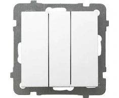 Ospel Ospel As ŁP-24G/m/00 mygtukas, įleidžiamas, trigubas kontaktas, 10AX 250V IP20 baltas