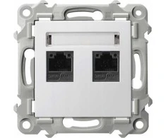 Ospel Ospel Szafir GPK-2Z/K/m/00 dvigubas kompiuterio lizdas, kat. 5e MMC, baltas