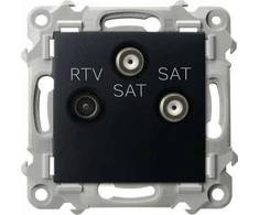 Ospel RTV-SAT lizdas Ospel Szafir GPA-Z2S/m/33 su dviem SAT išėjimais, juodas metalas