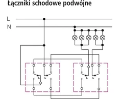 Ospel Sonata dvigubų laiptų jungiklis 16AX IP20 šampano aukso spalvos (ŁP-10R/m/39)