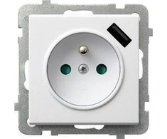 Ospel SONATA Vieno lizdo su rainele, su baltu USB įkrovikliu GP-1RZPUSB / m / 00