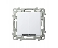 Ospel ŁP-9ZS/m/00 SZAFIR Vienpolis + laiptinės jungiklis su baltu foniniu apšvietimu baltas ŁP-9ZS/m/00