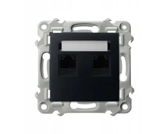 Ospel SZAFIR Lizdas kompiuterinis dvivietis, kat. 5e MMC juoda metalinis GPK-2Z/K/m/33
