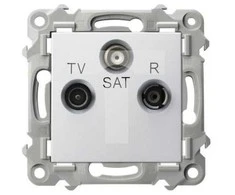 Ospel GPA-ZS/m/00 SZAFIR RTV-SAT terminalo lizdas, baltas GPA-ZS/m/00