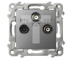 Ospel GPA-Z2S/m/70 SZAFIR RTV-SAT lizdas su dviem SAT išėjimais, pilkai matinis GPA-Z2S/m/70