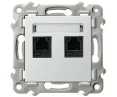 Ospel GPT-2ZN/m/00 SZAFIR Dviguba nepriklausoma telefono lizdas, baltas GPT-2ZN/m/00