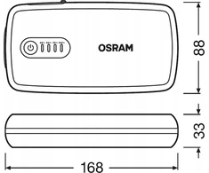 Getz OSRAM ACE akumuliatorius-užvedėjas, ličio 13000 mAh, min srovė 300A. max srovė 1500A ,5V 2,4A,9V2.0