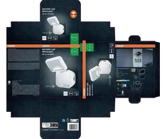 Sieninis šviestuvas Osram 4W LED sieninis lauko šviestuvas, baltas, 4000K, su baterija ir judesio davikliu, IP54