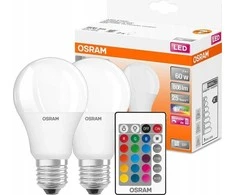 LED lemputės OSRAM, A60, E27, 9 W, 806 lm, RGBW, 2 vnt.