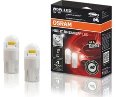 OSRAM Night Breaker W5W T10 LED lemputės 12V | Baltos | Teisėtos naudoti kelyje | 2 vnt.