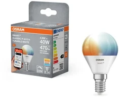 Osram SMART+ MATTER Tunable Baltas Classic P40 | E14 | 4.9 W | Tunable Baltas | Wi-Fi