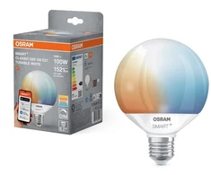 Osram SMART+ MATTER Globe 95 100 827 865 TW | E27 | 14 W | Tunable Baltas | Wi-Fi