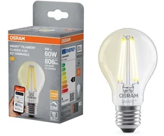 LEDVANCE OSRAM SMART+ MATTER standartinė 806lm 6W/827 (60W) E27 laido lemputė